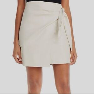 Lucy Paris Leather Tie Waist Mini Skirt